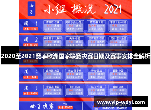 2020至2021赛季欧洲国家联赛决赛日期及赛事安排全解析