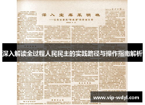 深入解读全过程人民民主的实践路径与操作指南解析