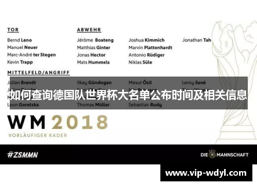 如何查询德国队世界杯大名单公布时间及相关信息